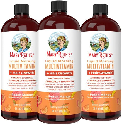Liquid Multivitamin+Hair Growth | Clinically Tested for Thicker Hair & Facial Wrinkles in Women | Skin Care | Age 18+