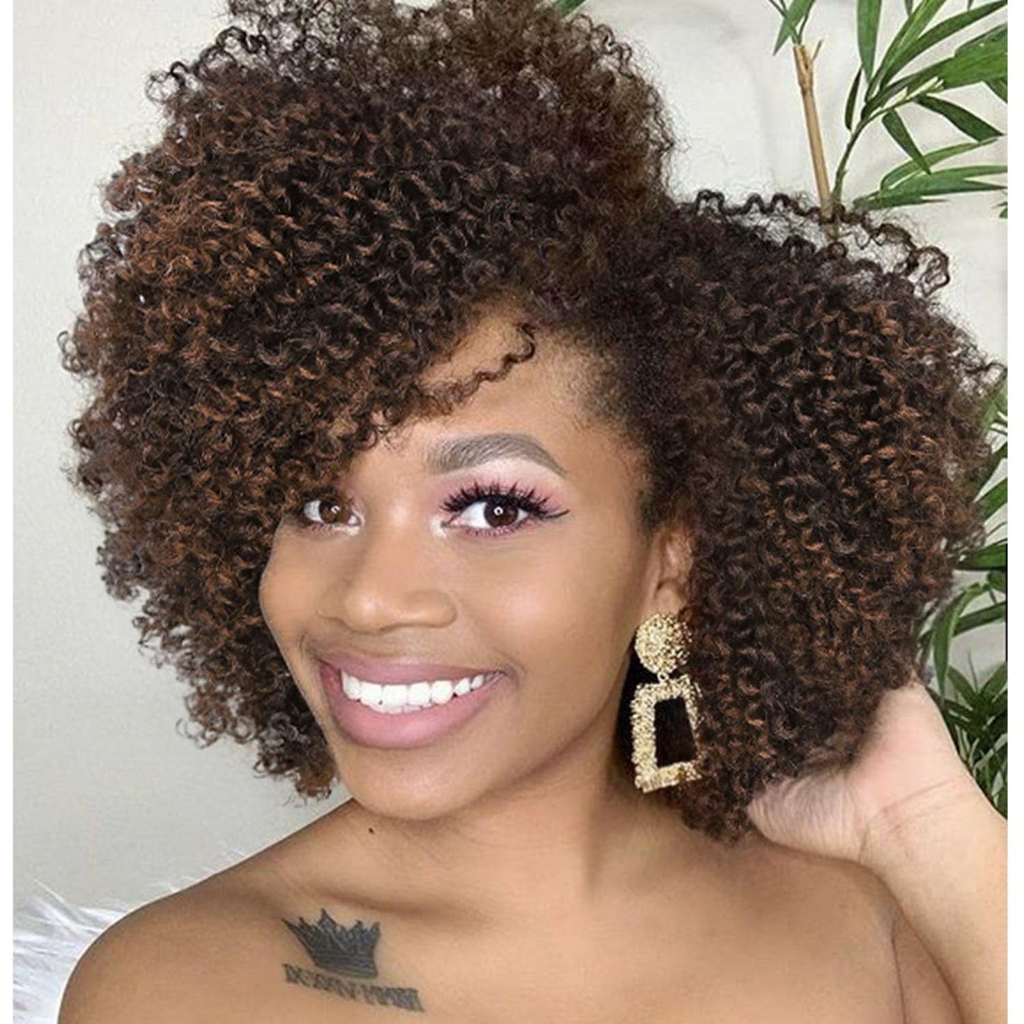 ✨ WIG SALE! ✨Buy two or more and get 15% OFF! 💥 Short Kinky Curly Wigs Side Part Afro Curly Wig