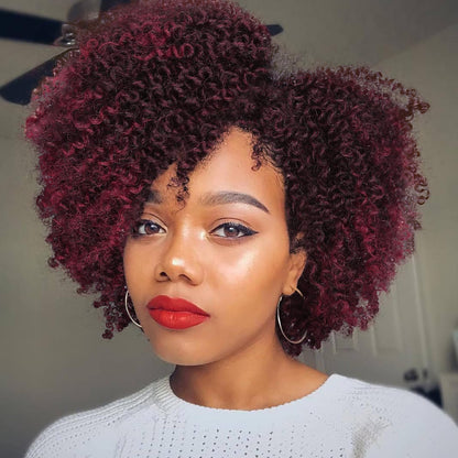 ✨ WIG SALE! ✨Buy two or more and get 15% OFF! 💥 Short Kinky Curly Wigs Side Part Afro Curly Wig
