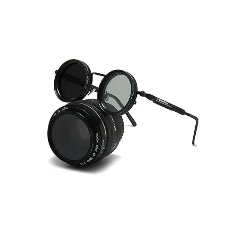 Adjustable Tint Sunglasses, 1-9 Gears Steampunk Retro Metal Round Polarized Glasses.