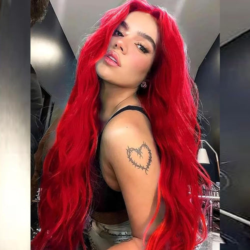 Bright Red Synthetic Lace Front Wig for Women