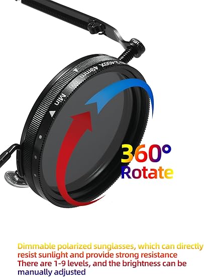 Adjustable Tint Sunglasses, 1-9 Gears Steampunk Retro Metal Round Polarized Glasses.