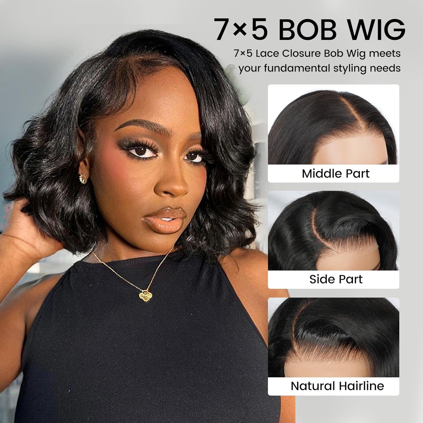 Glueless Body Wave Short Bob Wigs Human Hair Wig