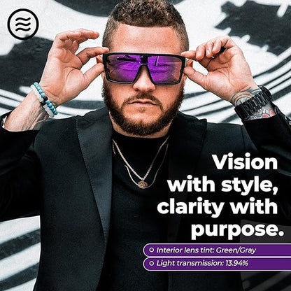 Men’s Polarized Sunglasses - Curved Shield Frame UV Protection Glasses