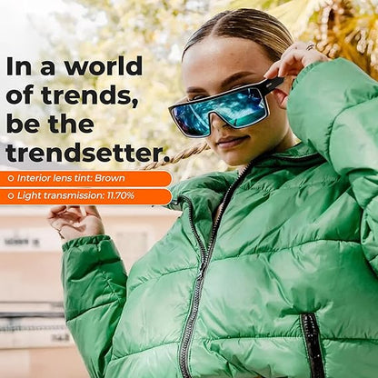 Men’s Polarized Sunglasses - Curved Shield Frame UV Protection Glasses