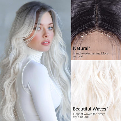 ✨ WIG SALE! ✨Buy two or more and get 15% OFF! 💥 26 Inch Middle Part Curly Wavy Wig