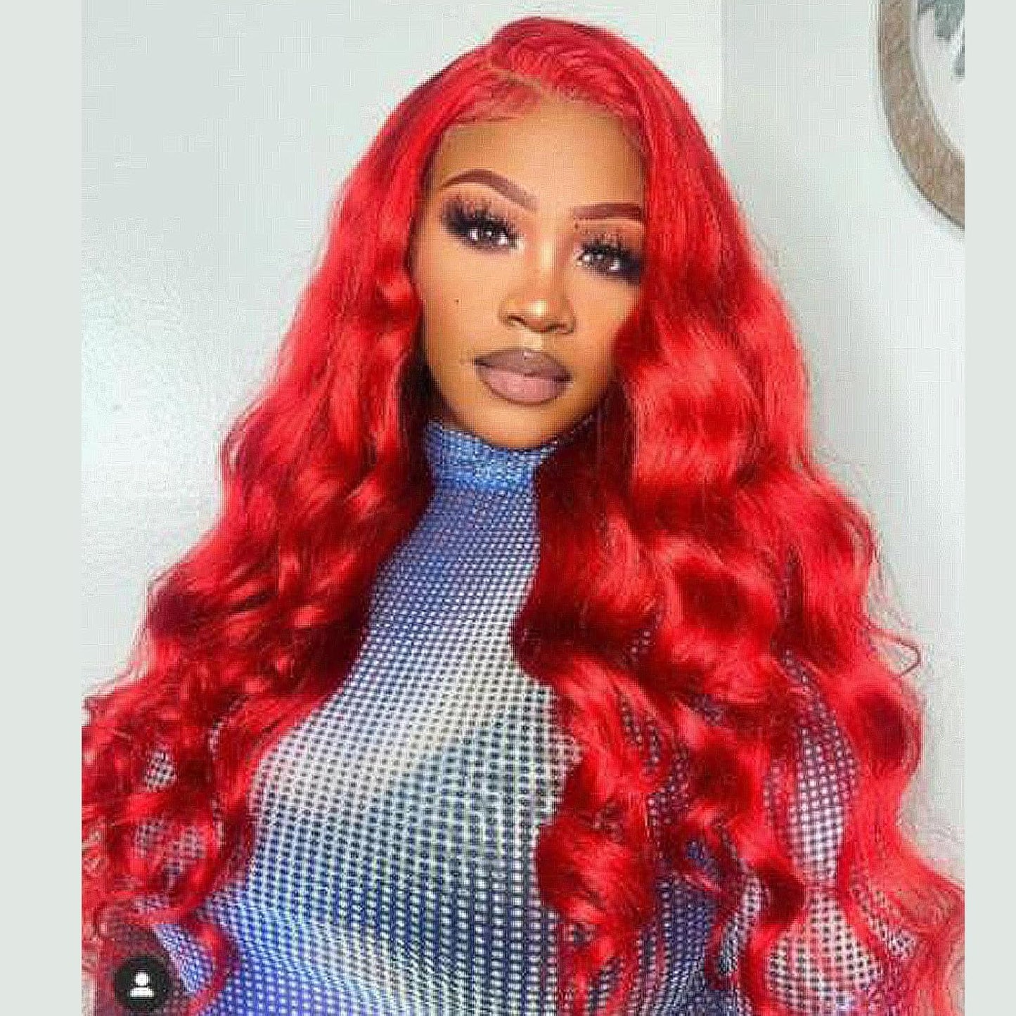Bright Red Synthetic Lace Front Wig for Women