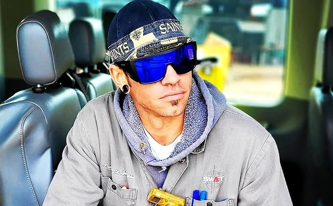 Men’s Polarized Sunglasses - Curved Shield Frame UV Protection Glasses