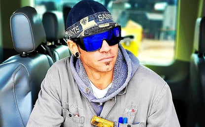 Men’s Polarized Sunglasses - Curved Shield Frame UV Protection Glasses