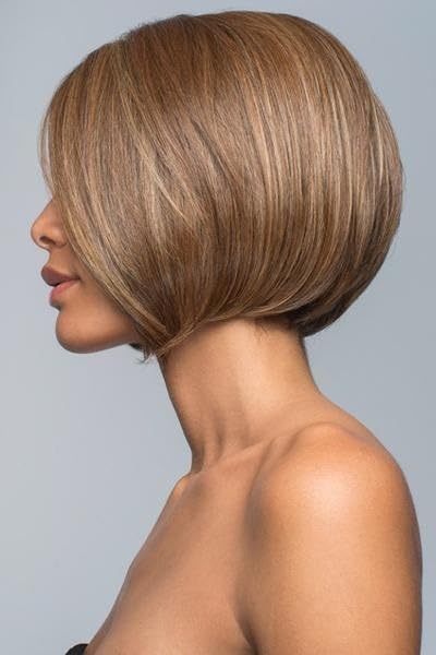 Short Bob Human Hair Wig(Gradient Brown, 8 Inch)