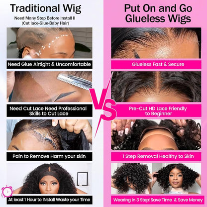 5x5 HD Lace Closure Ready to Wear Wigs Glueless Human Hair Wig