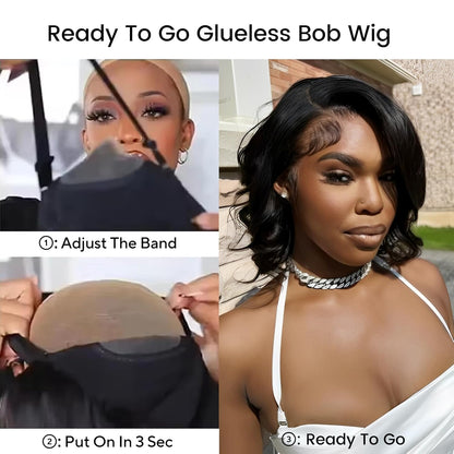 Glueless Body Wave Short Bob Wigs Human Hair Wig