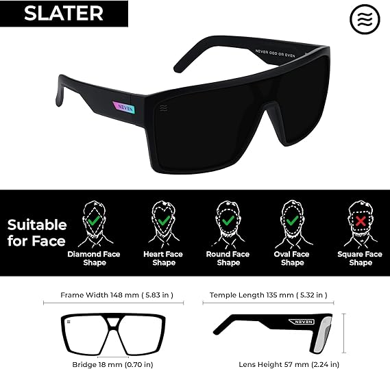 Men’s Polarized Sunglasses - Curved Shield Frame UV Protection Glasses