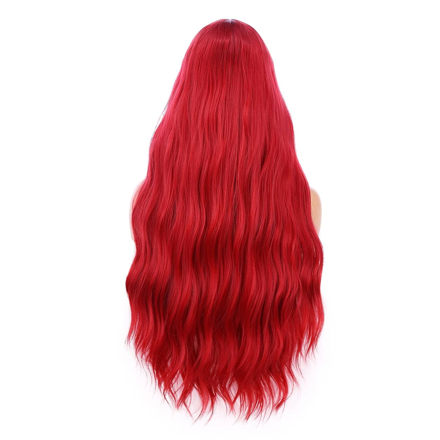 28 Inches Long Curly Wavy Red Wig Cosplay Wigs For Women-Red