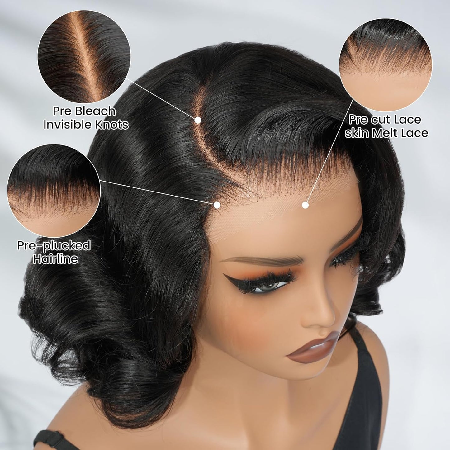 Glueless Body Wave Short Bob Wigs Human Hair Wig