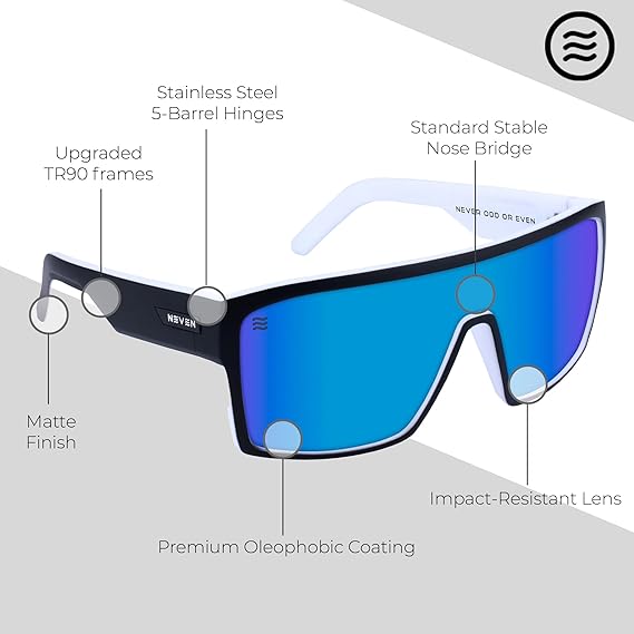 Men’s Polarized Sunglasses - Curved Shield Frame UV Protection Glasses
