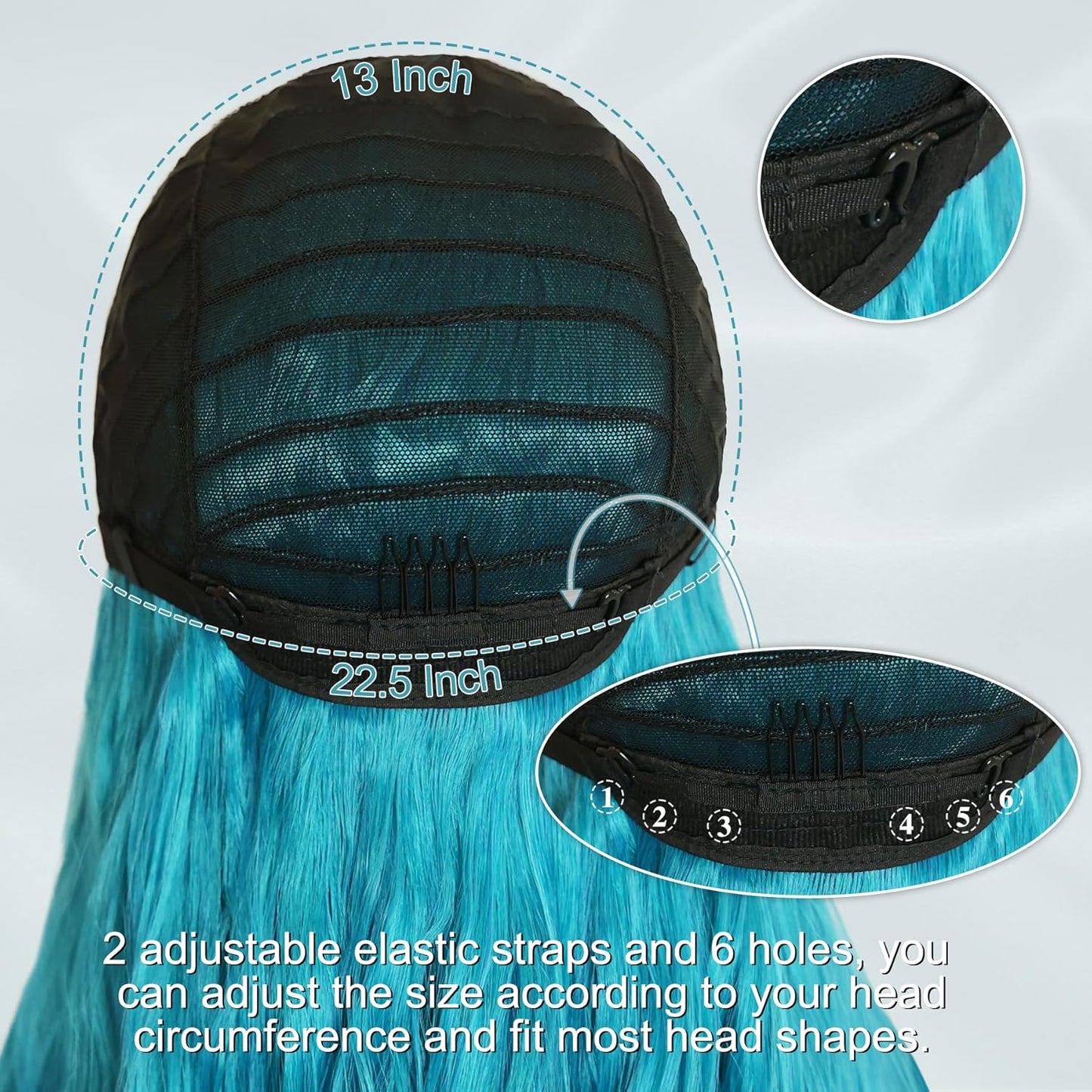 Long Ombre Wavy Wig for Women 26 Inch Middle Part Curly Wavy Wig