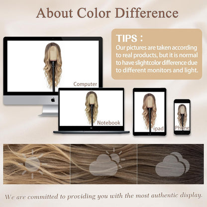 Long Ombre Wavy Wig for Women 26 Inch Middle Part Curly Wavy Wig