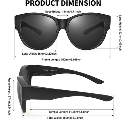 Sunglasses Fit Over Glasses for Women,Protection Sun Glasses Trendy Round Cat Eye.
