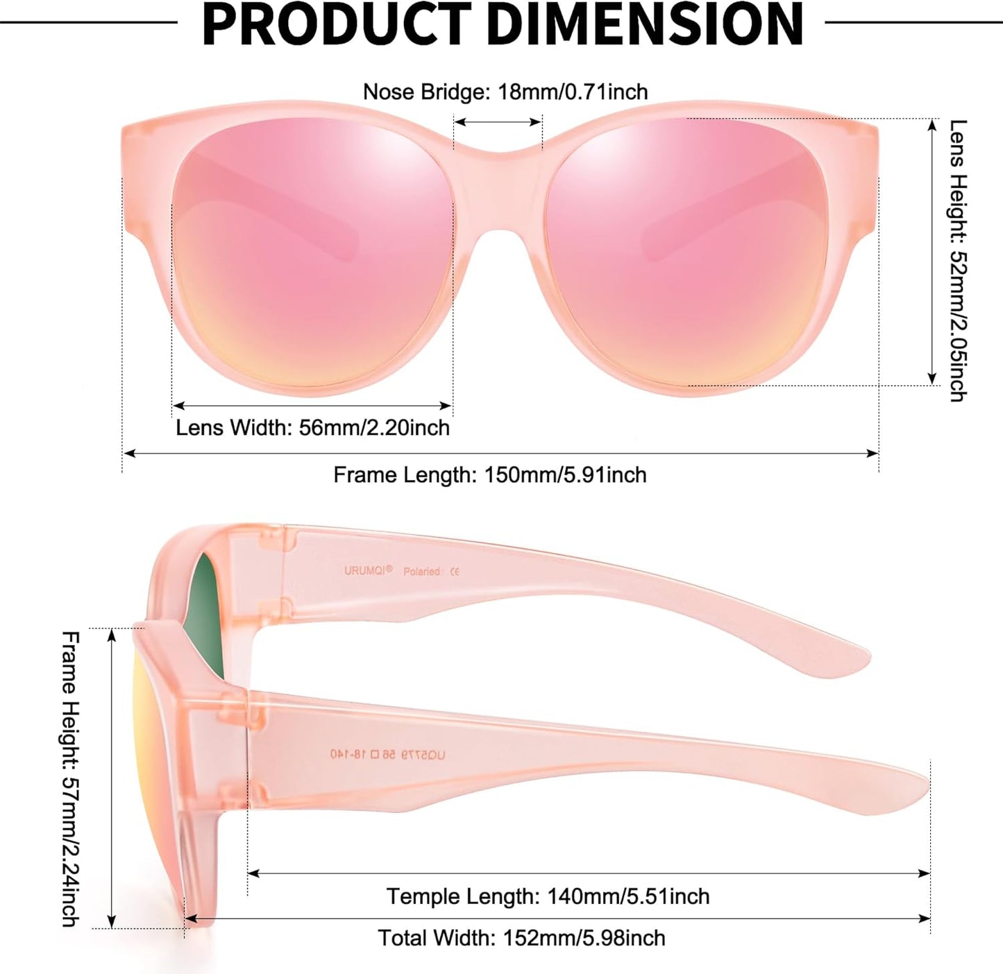 Sunglasses Fit Over Glasses for Women,Protection Sun Glasses Trendy Round Cat Eye.