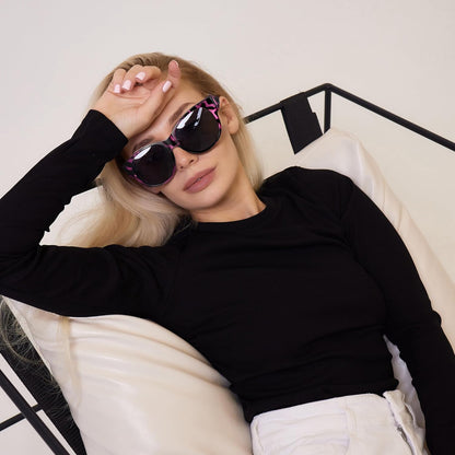 Sunglasses Fit Over Glasses for Women,Protection Sun Glasses Trendy Round Cat Eye.