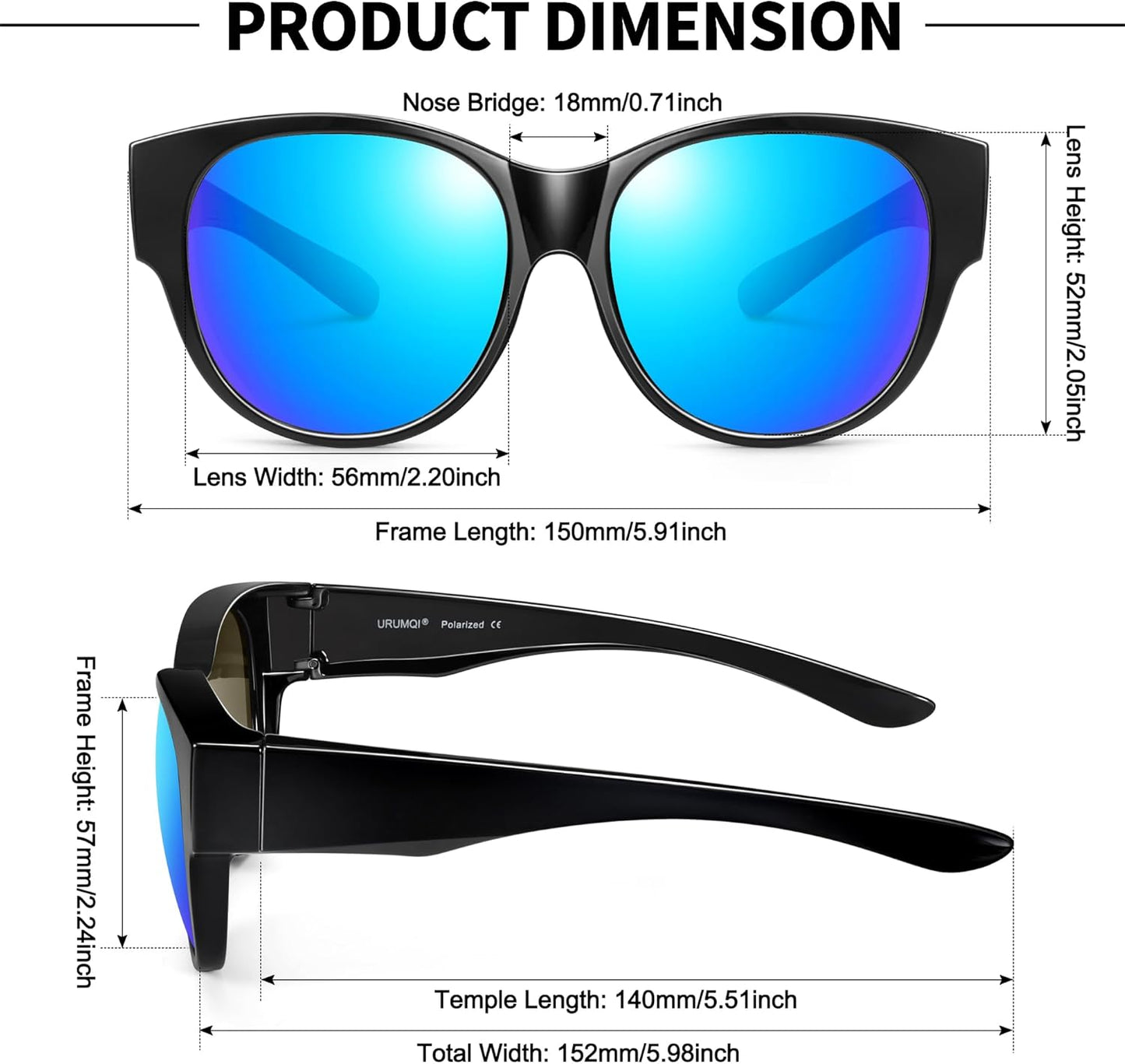 Sunglasses Fit Over Glasses for Women,Protection Sun Glasses Trendy Round Cat Eye.