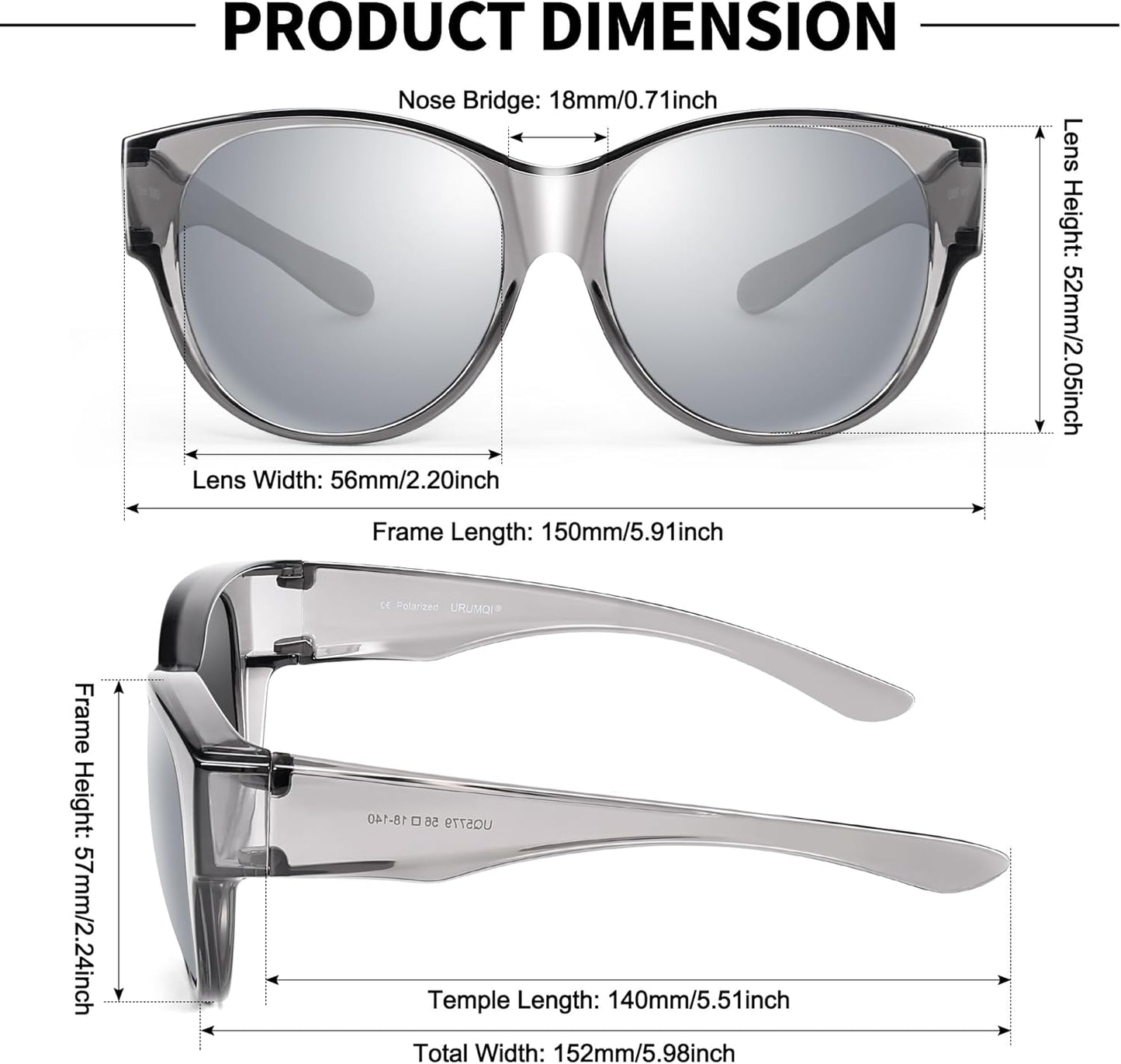 Sunglasses Fit Over Glasses for Women,Protection Sun Glasses Trendy Round Cat Eye.