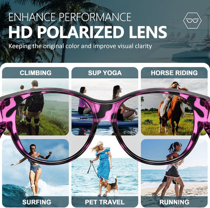 Sunglasses Fit Over Glasses for Women,Protection Sun Glasses Trendy Round Cat Eye.