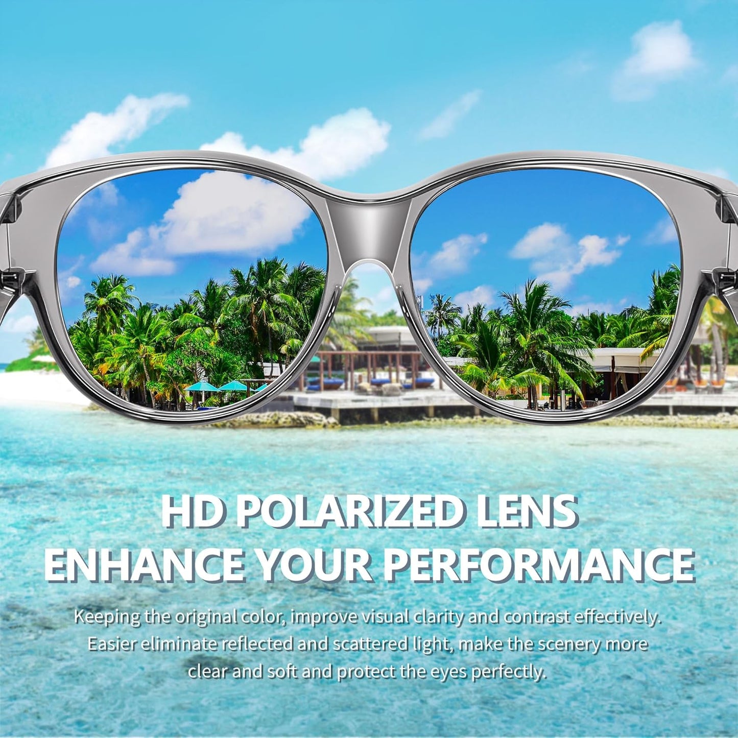 Sunglasses Fit Over Glasses for Women,Protection Sun Glasses Trendy Round Cat Eye.