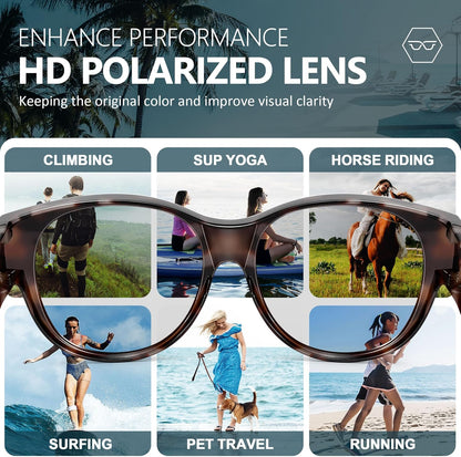 Sunglasses Fit Over Glasses for Women,Protection Sun Glasses Trendy Round Cat Eye.