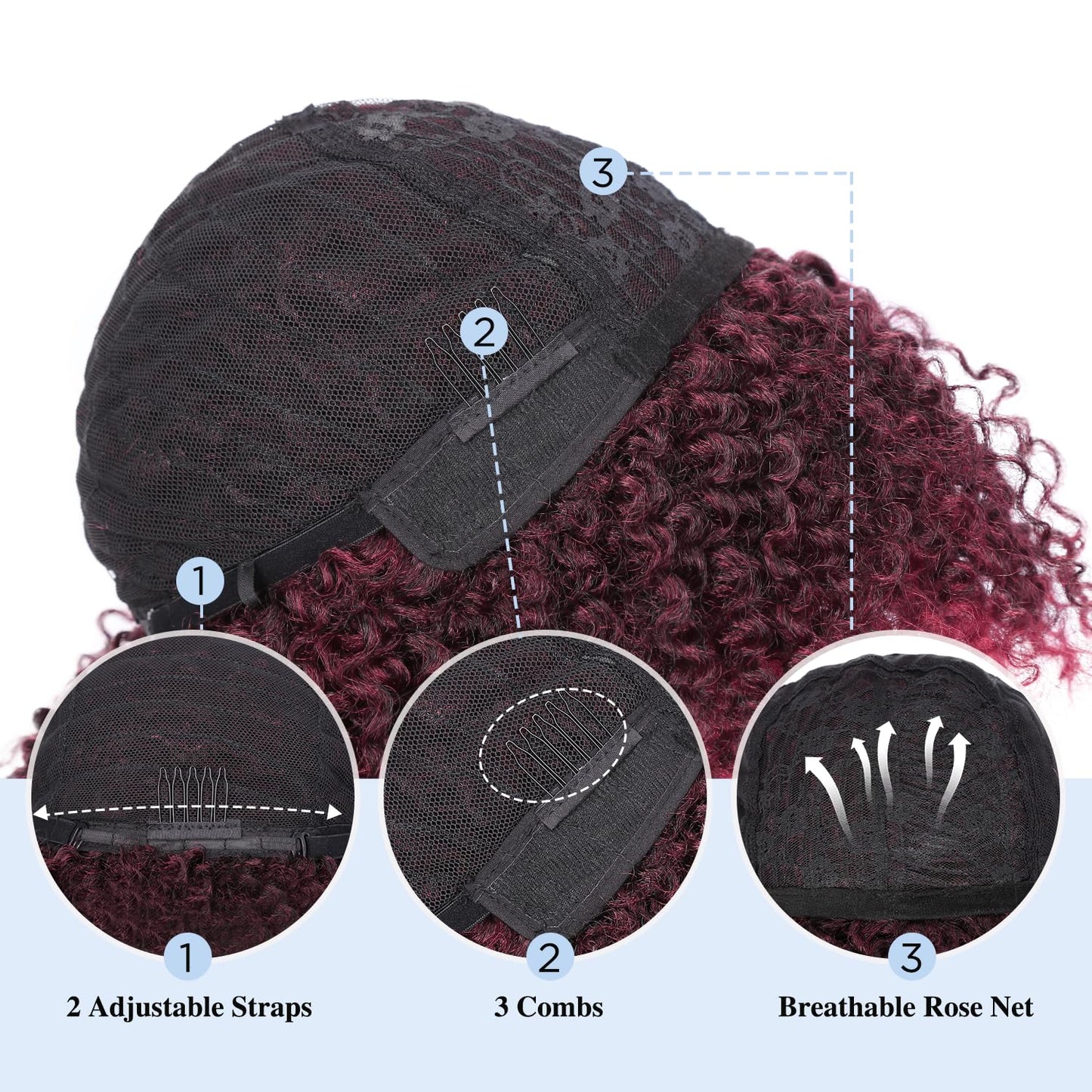 ✨ WIG SALE! ✨Buy two or more and get 15% OFF! 💥 Short Kinky Curly Wigs Side Part Afro Curly Wig