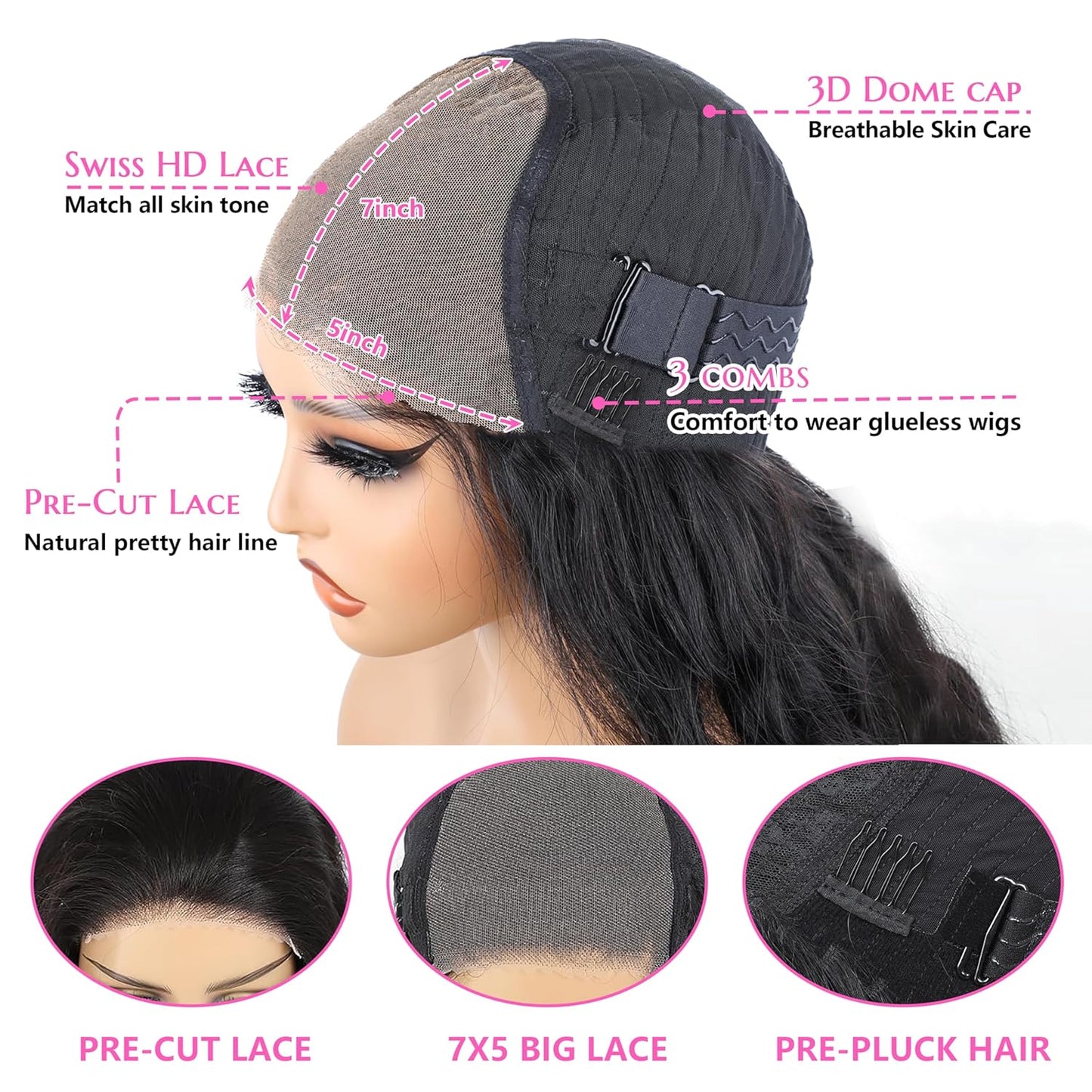 ✨ WIG SALE! ✨ Buy two or more and get 15% OFF! 💥 Wear & Go 7x5 Glueless Wig